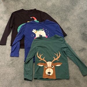 Set of 3 Hanna Andersson Kids Long Sleeve Tees - Black, Blue, Green